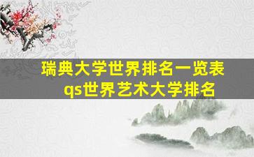 瑞典大学世界排名一览表 qs世界艺术大学排名